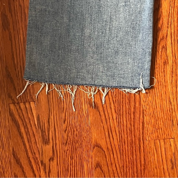 NYDJ Teresa Button Fly Raw Hem Ankle Wide Leg Jeans in Clean Clayburn, Size 12 - Picture 13 of 15